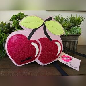 Betsey Johnson NWT Cherry Crossbody Glitter Bag